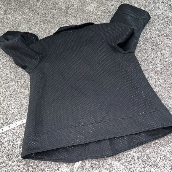 Anne Klein Black Textured Moto‎ Jacket Zipper Front Snap Accent 8 - Picture 7 of 9